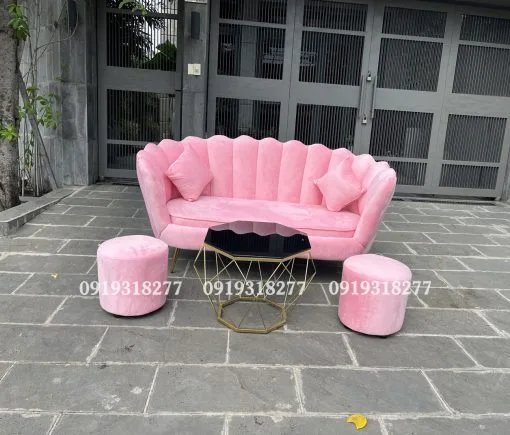 Ghế Sofa Sò Băng Dài 1m7 Chất Vải Nhung Mềm Mịn Sang Trọng, Sofa Vỏ Sò