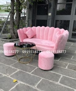 Ghế Sofa Sò Băng Dài 1m7 Chất Vải Nhung Mềm Mịn Sang Trọng, Sofa Vỏ Sò