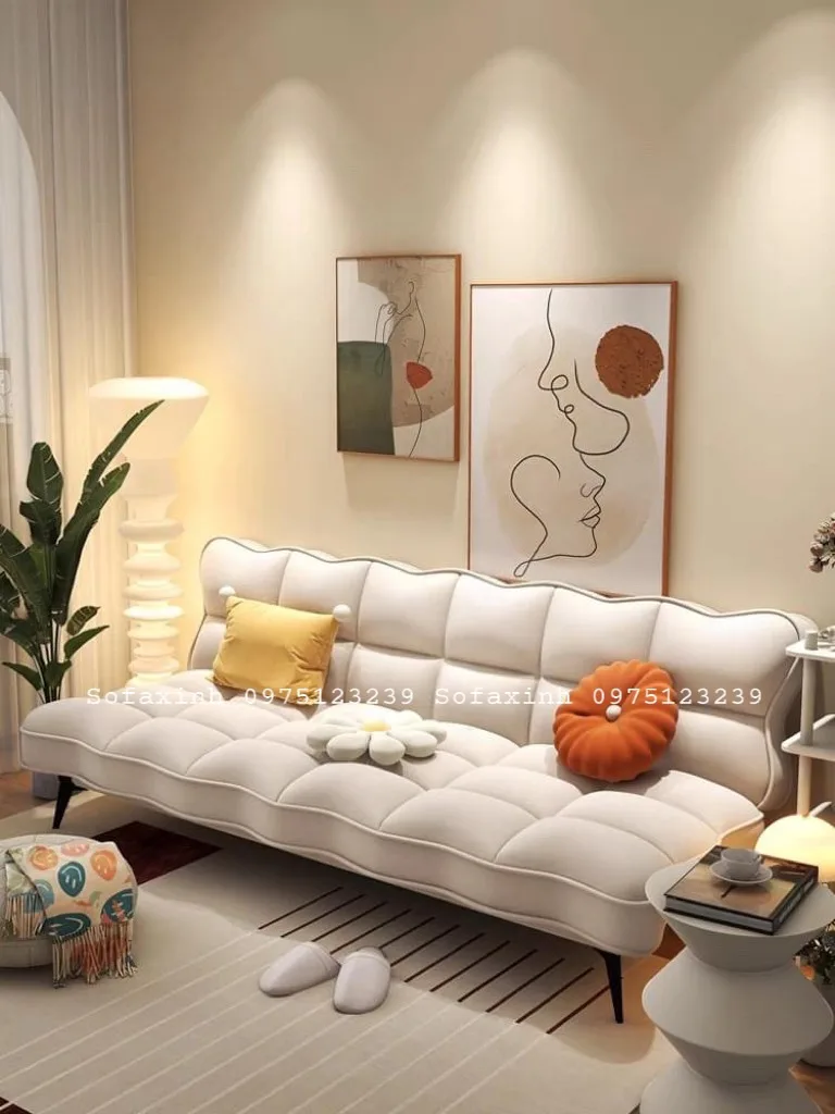 Ghế Sofa Bed Thông Minh Hình Đám Mây Uốn Sóng Siêu Xinh Size Lớn 1m8 x 1m2