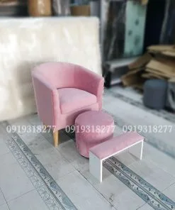Bộ Ghế Sofa Đơn Làm Nails Giá Rẻ Mini Nhỏ Gọn Màu Nhung Hồng Phấn