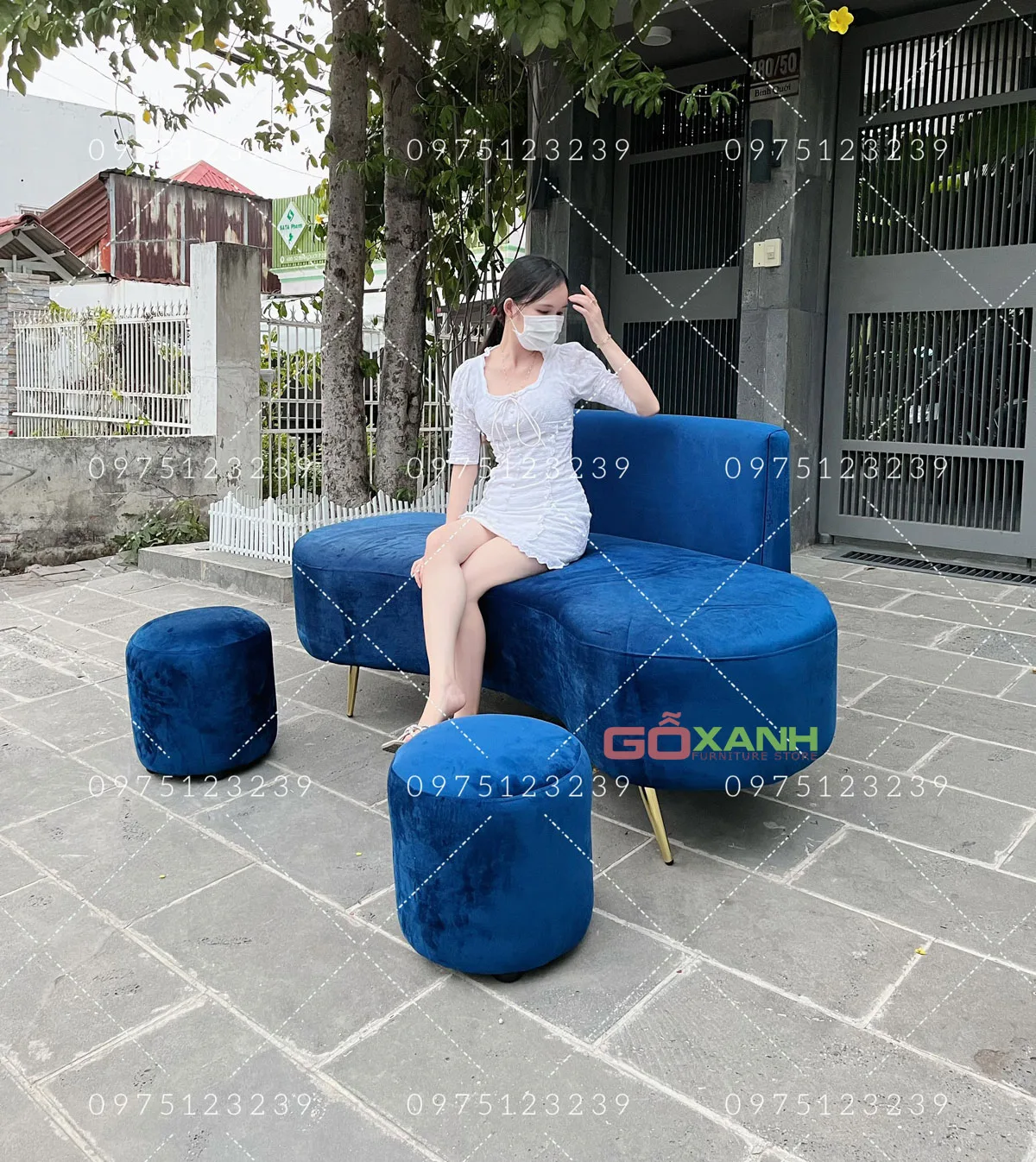 Bộ Ghế Sofa Cong Hình Hạt Đậu (Bean) Dài 1m7 Decor Sang Trọng