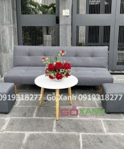 Ghế sofa bed 1m8 xám vải bố 3
