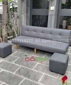 Ghế sofa bed 1m8 xám vải bố 4