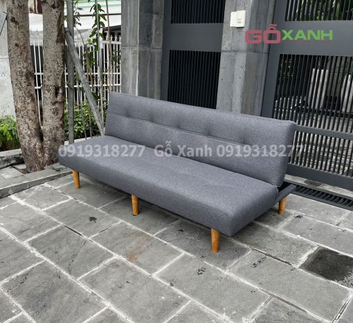 Ghế sofa bed 1m8 xám vải bố