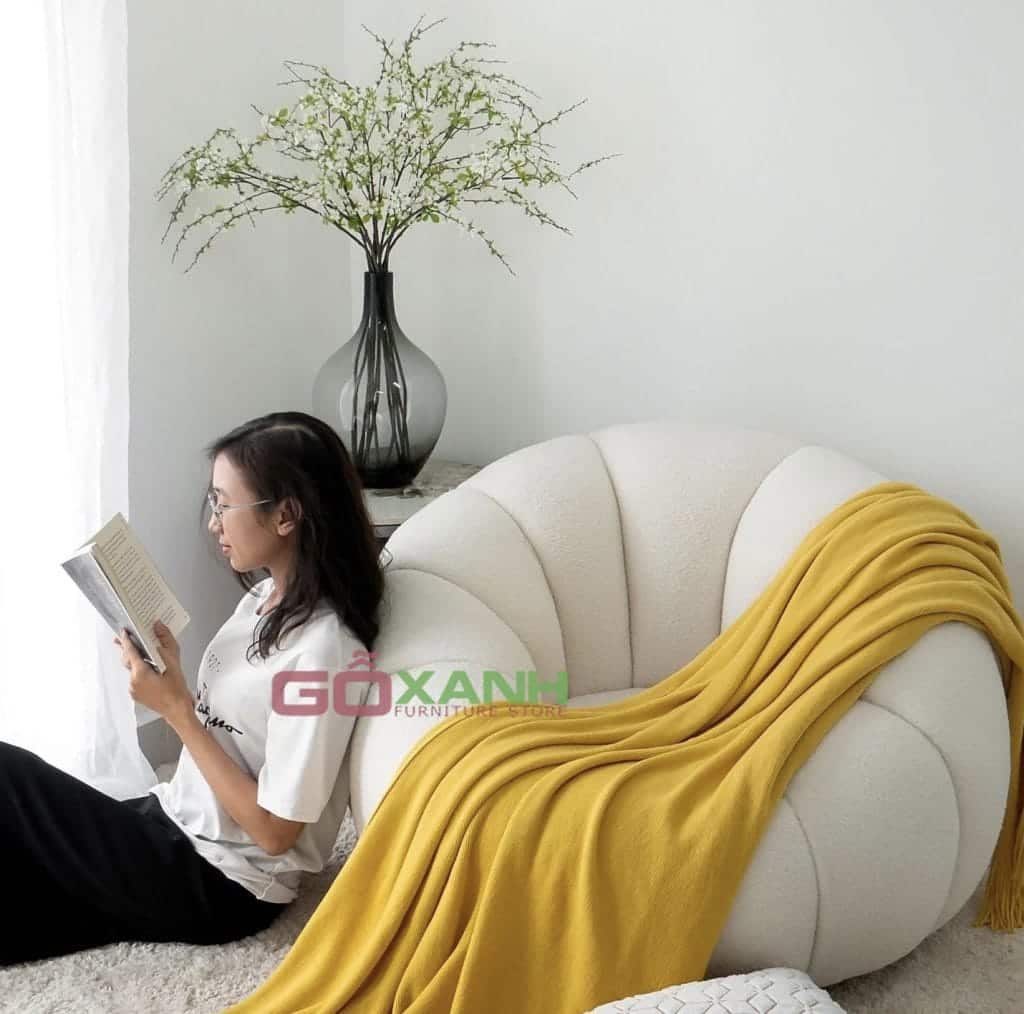 Ghế Sofa Lười Ghế Thư Giãn Bí Ngô Size To Siêu Êm Ái