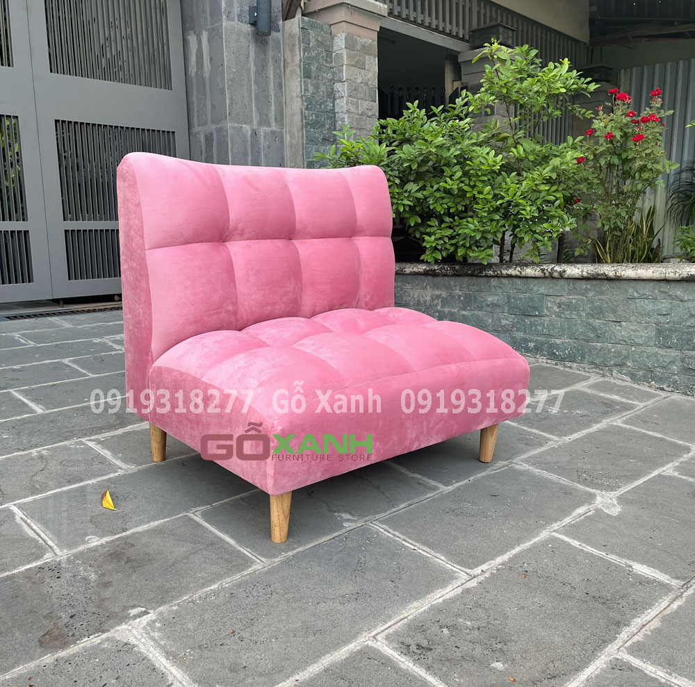 Ghế sofa ú 90cm hồng phấn