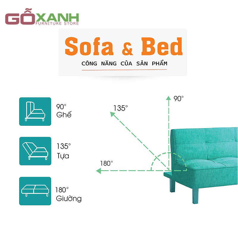 Sofa bed đa năng gô xanh