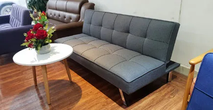Sofa bed vải xám bố 1m7 nệm có lò xo
