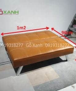 Ghế sofa giường nhỏ gọn mini 1m2 nâu da bò