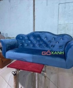 Bộ sofa băng 1m7 tân cổ điển nhung xanh dương