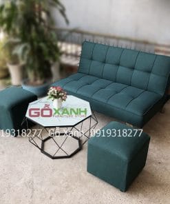 Bộ sofa bed 1m2 vải xanh lá