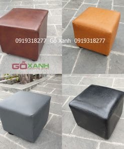 Ghế sofa đôn hình vuông giả da
