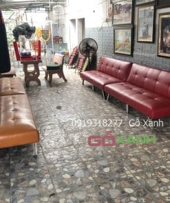 Ghế sofa giường bọc da công nghiệp 1m7