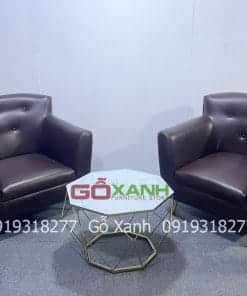 Ghế sofa đơn bọc da nâu socola 4
