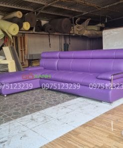 Sofa góc chữ L bọc da cao cấp cho phòng khách hiện đại