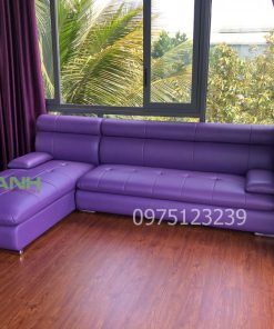 Sofa góc chữ L bọc da cao cấp cho phòng khách hiện đại