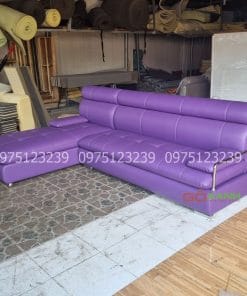 Sofa góc chữ L bọc da cao cấp cho phòng khách hiện đại