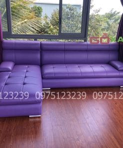 Sofa góc chữ L bọc da cao cấp cho phòng khách hiện đại
