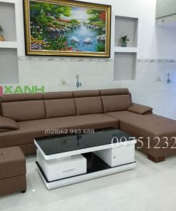 sofa văng lưng cong góc chữ L 2m8 x 1m8 cao cấp êm ái