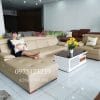 sofa văng lưng cong góc chữ L 2m8 x 1m8 cao cấp êm ái