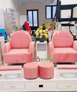 Ghế nail ghế đơn thư giãn bọc nệm hình cá mập đáng yêu