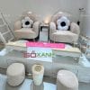 Ghế nail ghế đơn thư giãn bọc nệm hình cá mập đáng yêu