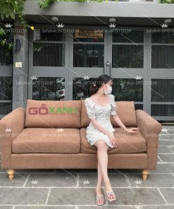 Sofa băng nệm rời 1m9 tay cong đóng điinh đồng sang trọng