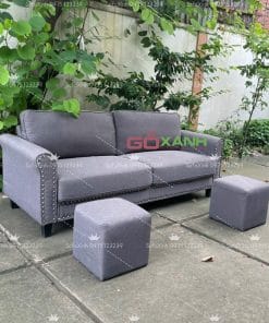 Sofa băng nệm rời 1m9 tay cong đóng điinh đồng sang trọng