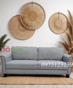 Sofa băng nệm rời 1m9 tay cong đóng điinh đồng sang trọng