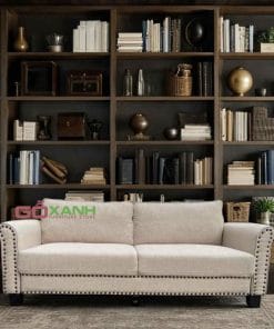 Sofa băng nệm rời 1m9 tay cong đóng điinh đồng sang trọng