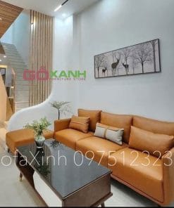 sofa băng đế mảnh với 3 đệm ngồi sang trọng hiện đại
