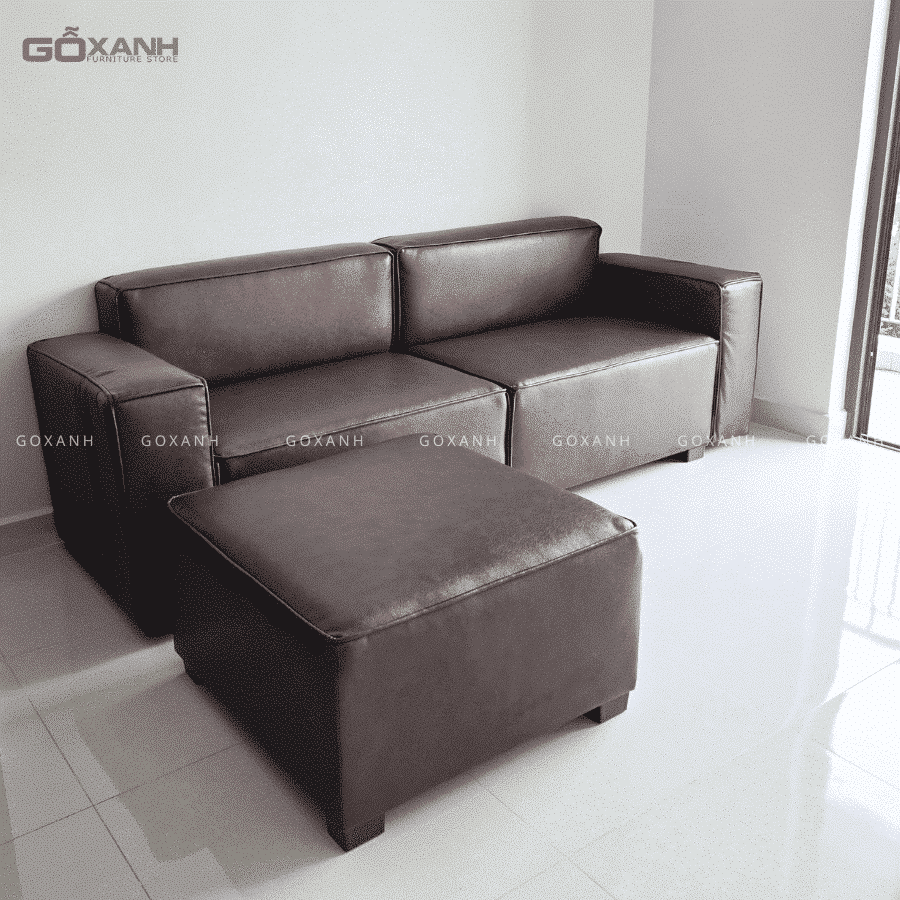 Ghế sofa băng 2 chỗ ngồi tay vuông