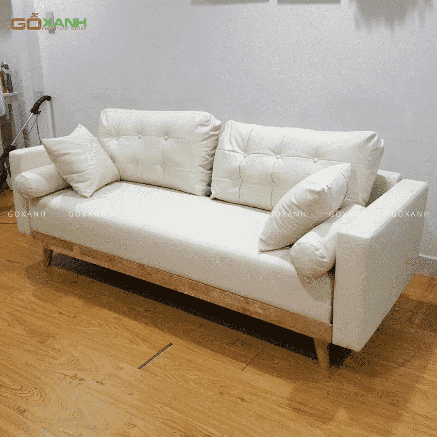 Ghế sofa băng gỗ lưng gối gòn 1m8